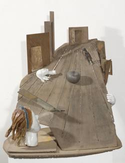 8.	Alik Cavaliere, G.B. s'innamora, 1965, ferro, bronzo, porcellana, specchio, 81x100x70