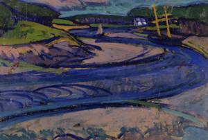 9.	Gino Rossi, Canale in Bretagna, 1910, olio su carta intelata, 20x30 cm