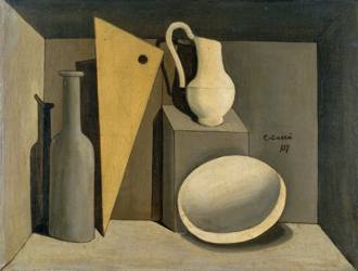 30.	C. Carr, Natura morta con la squadra, 1917, olio su tela, 45x60	