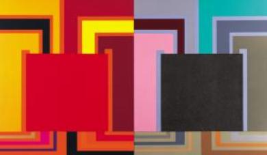 Peter Halley, Whatever It takes, 2003. Acrilico, perlescente e metallico su tela, 241,30 x 406,40 cm.